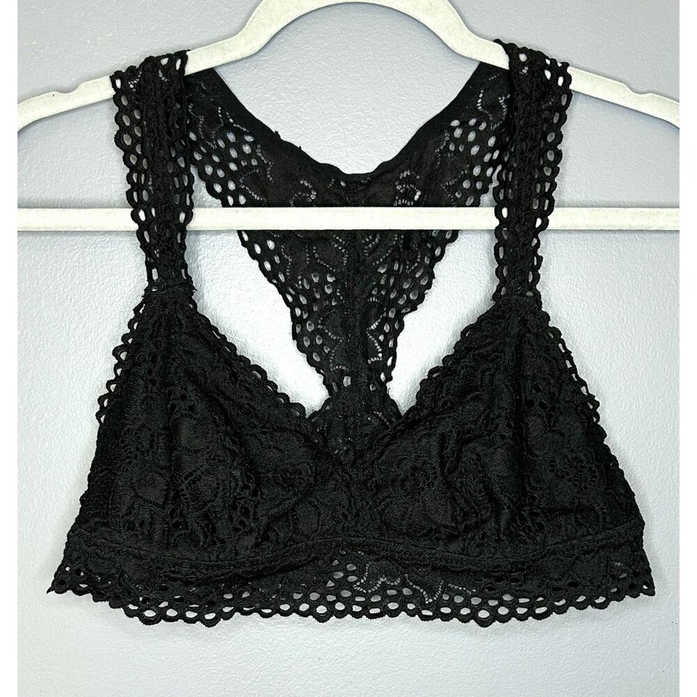 Aerie Bralette XL Black Lace Racerback Wireless Soft Sexy Bra Layer Layering